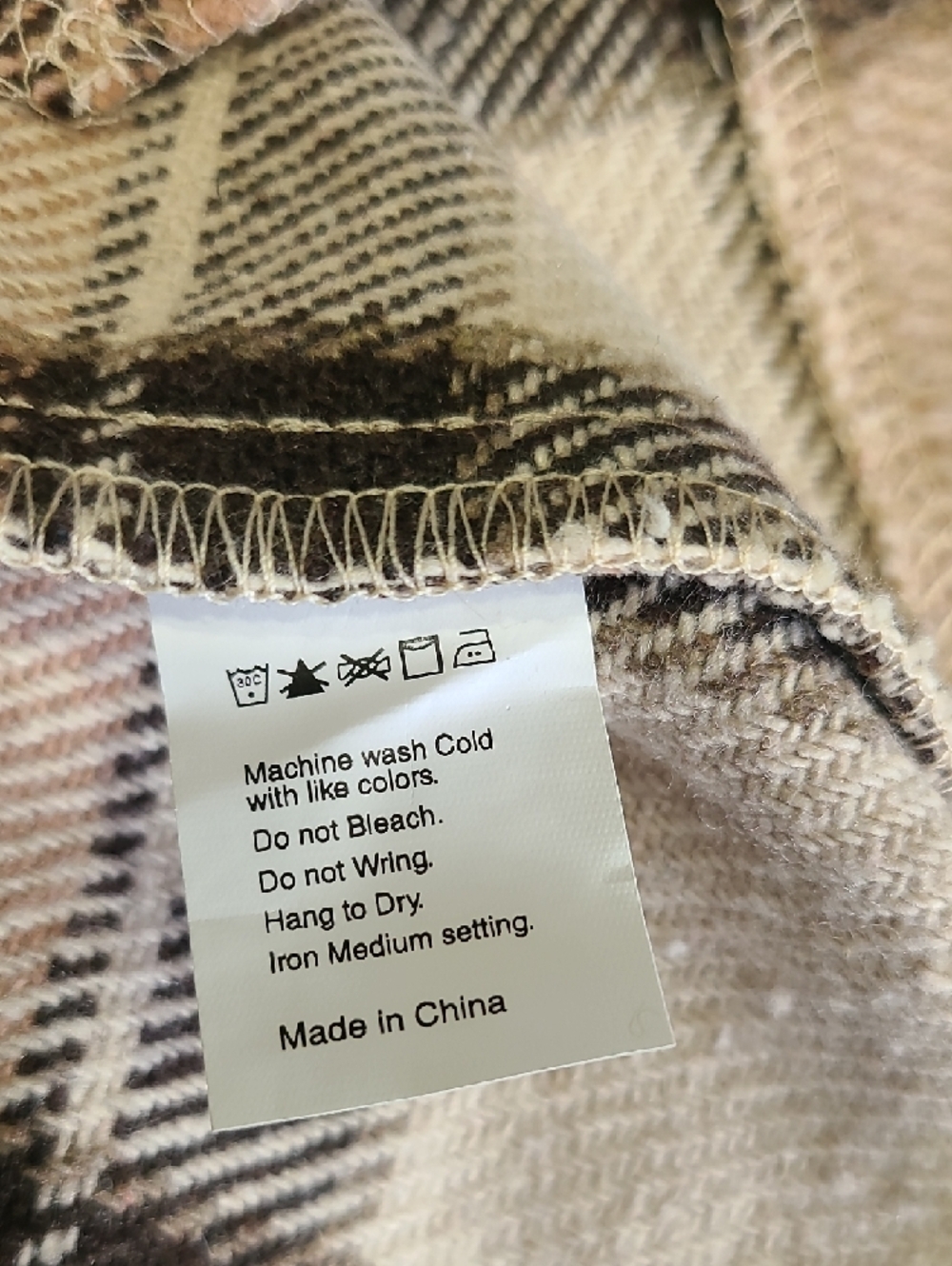 Michelle Mae Plaid Utility Shacket in Cream & Brown NWT - Picture 8 of 8